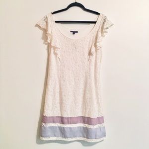 American Eagle Lace Dress S Ruffle Stripe Formal